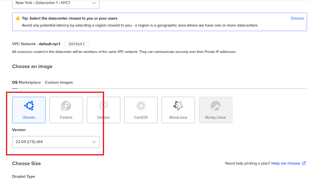 usage-on-digitalocean step 2